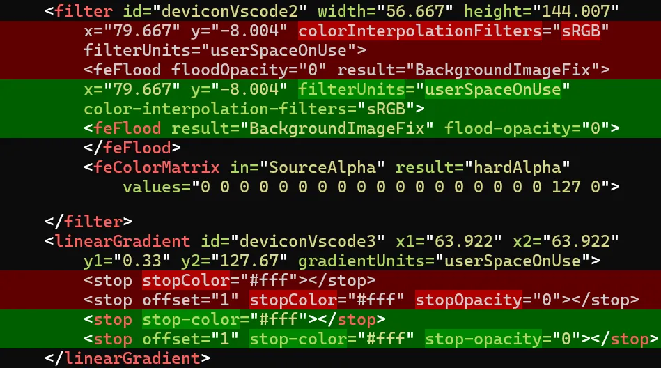 The red is the Cloudflare Pages build output. The green is the build output everywhere else.